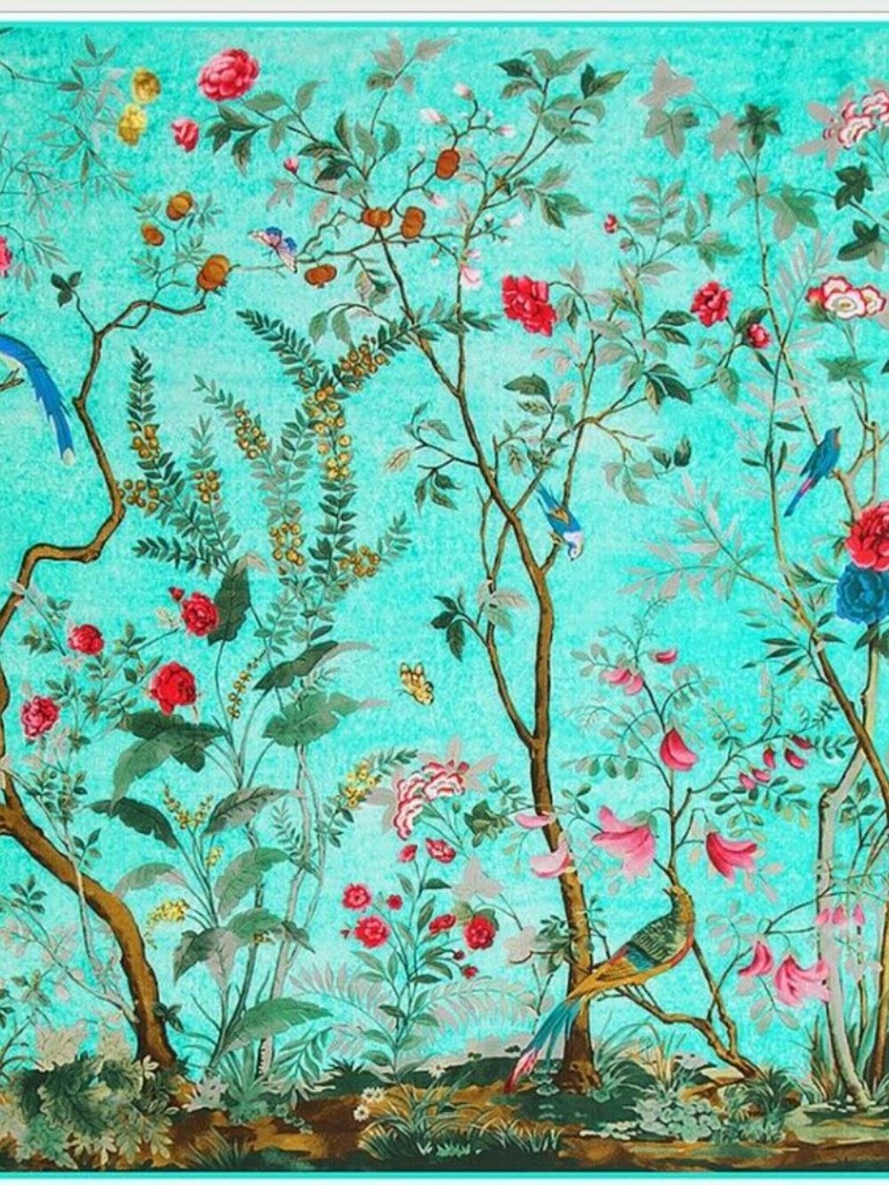 Women's Bird & Jungle Printed Silk Large Square Scarf Shawl #14